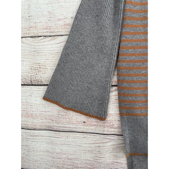Anthropologie Striped‎ Elise Ribbed Off Shoulder Sweater Tunic Women's S Gray - Picture 3 of 9